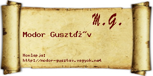 Modor Gusztáv névjegykártya