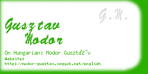 gusztav modor business card